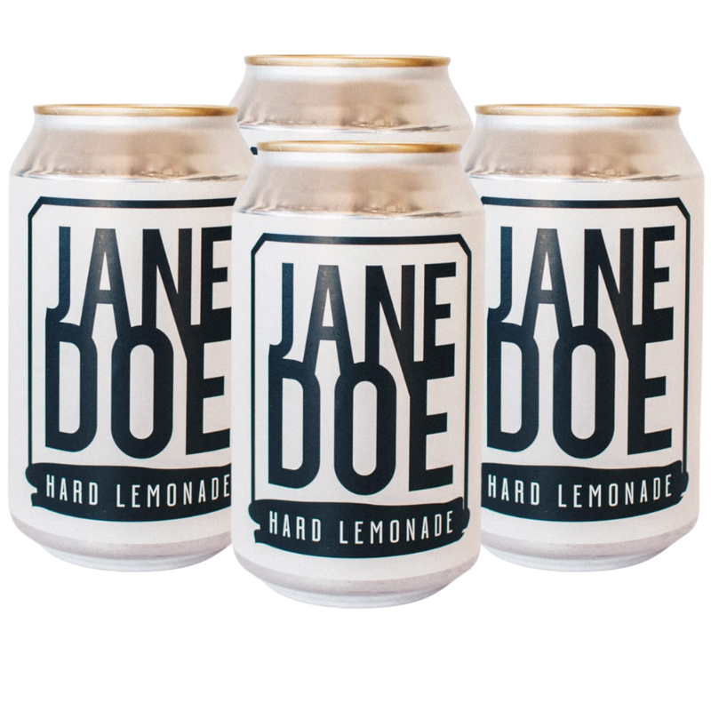 Cans of Jane Doe hard lemonade