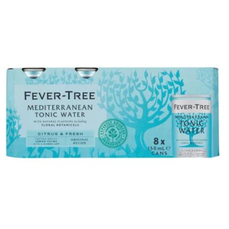 Fever Tree Mediterranean Tonic Can 150ml 8 Pack