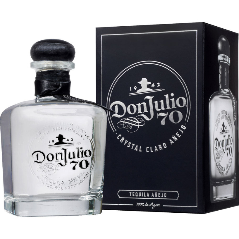 Bottle of Don Julio 70 Cristalino Anejo Tequila