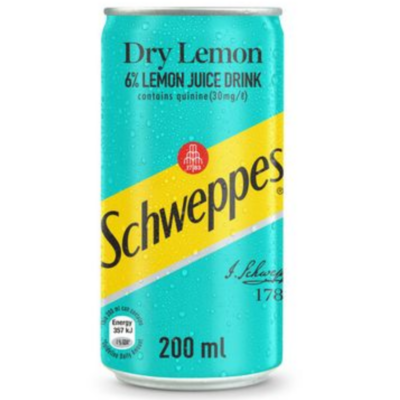 Schweppes Dry Lemon 200ml Can