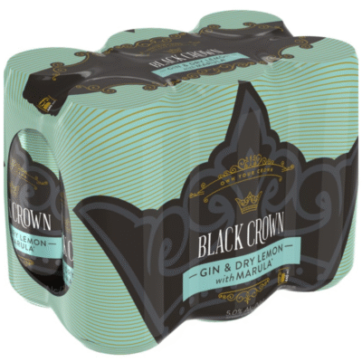 barkeeper 10580 Black Crown Gin Dry Lemon With Marula 440ml 6 pack